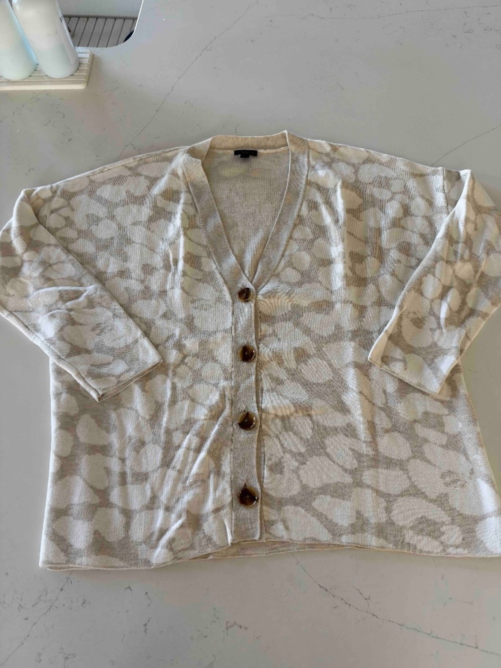 Ann Taylor Factory Animal Print Cardigan Sz Large
